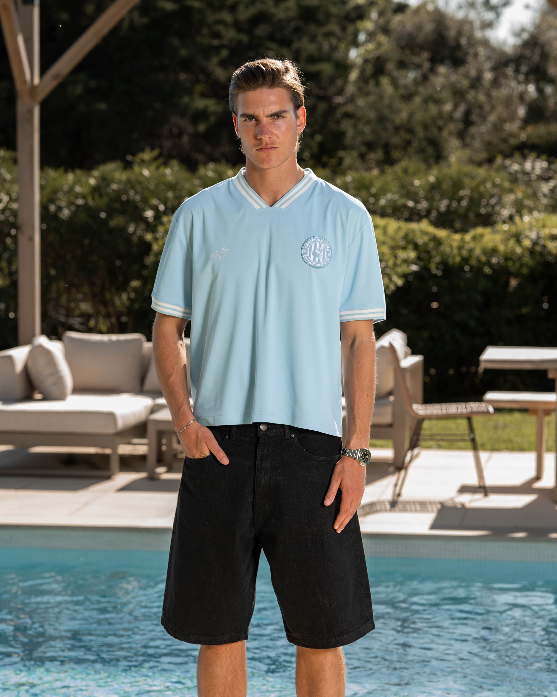 SC Football T-shirt Light Blue